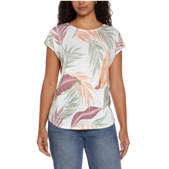 Orvis Tops - 22 Orvis Women's Leaf Print Blouse - Green and Orange